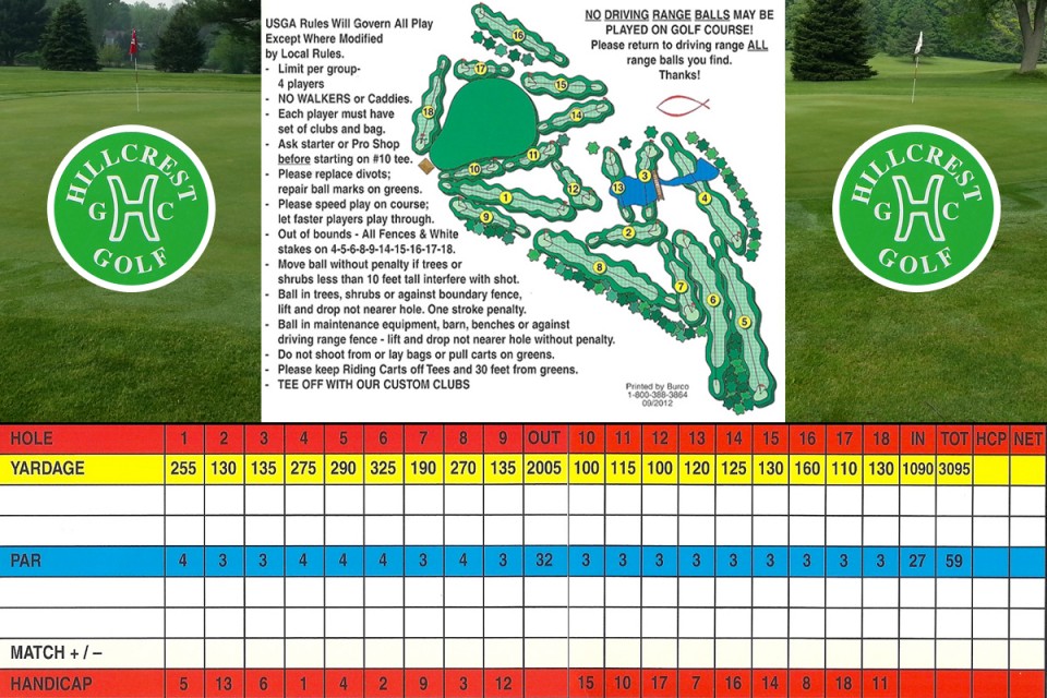 Course Layout Hillcrest Golf Center